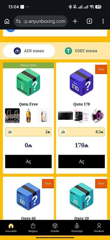 hediyyelik: AnySürpriz Qutusu Məhsul/xidmət təsviri: - Platforma — 2