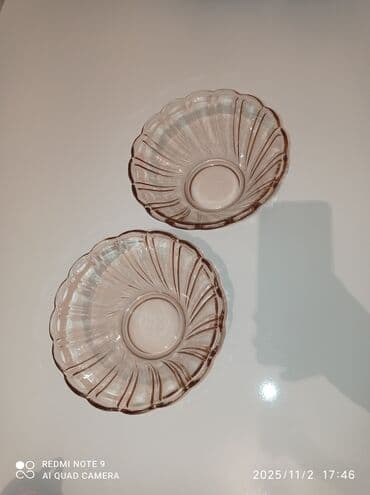 Digər süfrə qabları: Şüşə qablar dəsti – 2 ədəd - Material: qalın, şəffaf şüşə - Rəng — 2