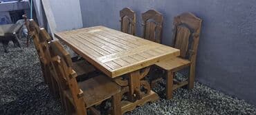 yaz fəslinə aid şəkillər çəkmək: İşlənmiş, Dördbucaq masa, 6 stul — 1
