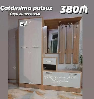 termo guzgusu: Dəhliz dolabı dəsti - Ölçü: 200 x 170 x 40 sm - Rəng və material: ağ — 1