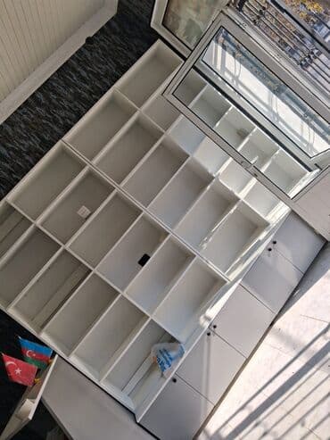 market vitrinleri: Mağaza avadanlığı dəsti - Material: laminat/MDFlam ağ və boz — 2