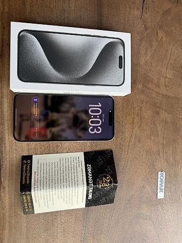 IPhone 15 Pro Max, 256 GB, White Titanium, Zəmanət, Barmaq izi, Simsiz şarj