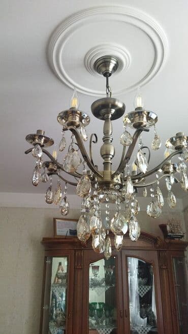 həyət işıqları: Çılçıraq, 8 lampa, Xrustal — 2