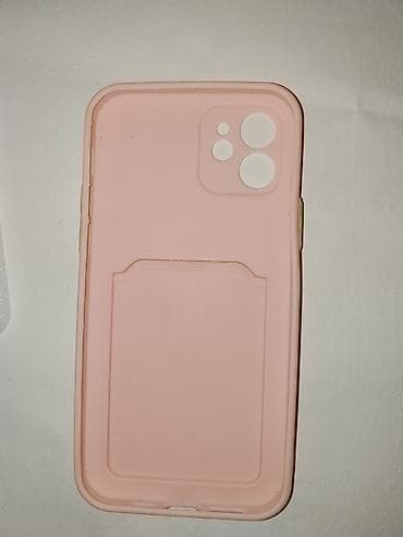 13 pro kabro: Kart bölməsi olan iPhone 13 Açıq çəhrayı rəngli, yumşaq materialdan — 1