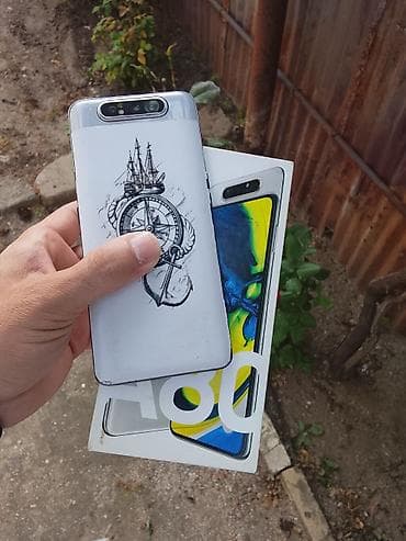 redmi note 8 32gb: Samsung Galaxy A80, 128 GB, rəng - Gümüşü, Simsiz şarj — 1