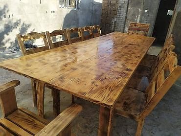 Bağ evləri, restoran (kafe pub ) üçün taxta masa ve oturacaq — 8