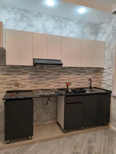 кухонная мебель на заказ в баку: Кухонный гарнитур на заказ, Самозакрывающие петли, Ламинат гладкий, Есть кредит, Бесплатная доставка — 3