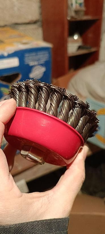 sulu boya: Kəsici dəzgah üçün burğulu tel fırça diski (angle grinder üçün) — 3