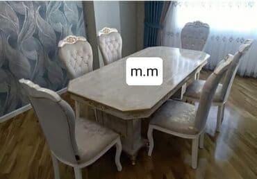 acilib yigilan stollar: Qonaq otağı üçün, Yeni, Açılan, Dördbucaq masa, 6 stul — 7