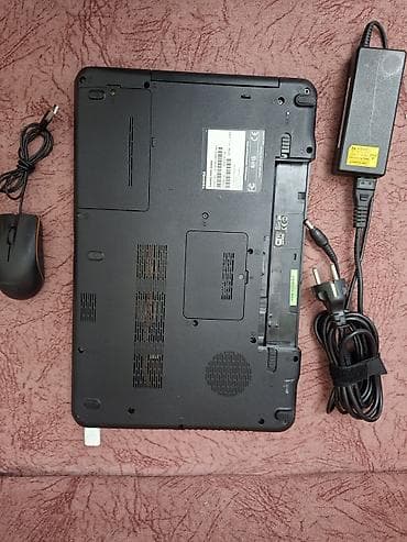 p4 disk: Toshiba Satellite A665 core i5 noutbuk + adapter və USB simli siçan — 2