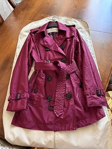 Burberry Brit qadın trençkotu - Rəng: tünd albalı/bordo - Model