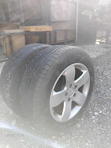 mercedes 140: Mercedes-Benz 5 çıxıntılı orijinal yüngül lehimli disk və 2 ədəd təkər — 2