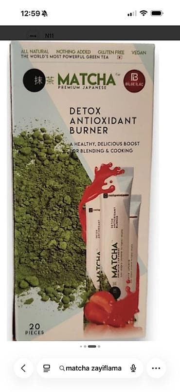 Məhsul: Matcha – Yaşıl Çay Tozu (Spirulina və cehri ilə), 20 ədədlik