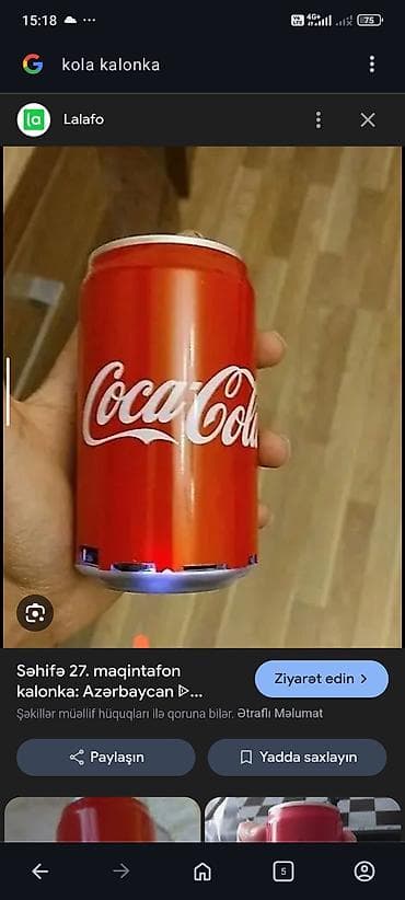 Kola qutusuna bənzər mini portativ Bluetooth kolonka - Dizayn: Kola