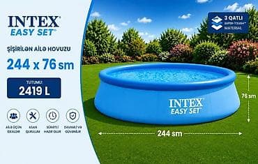 Elektron Nasos Hediyye. Intex 3.05 × 0.76 m şişmə hovuz 🌊 Yay