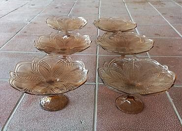 Tort və şiriniyyat qabı, rəng - Qəhvəyi, Şüşə