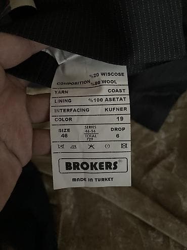 aşpaz geyimi: Başlıq: Brokers kişi kostyumu – Yeni, etiketi üstündə (46 ölçü) — 2