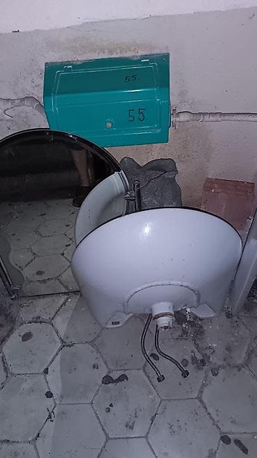 Yarımdairə formalı keramika hamam otağı lavabosu dəsti - Material: ağ