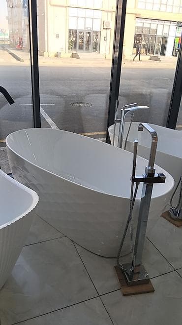 mermer boya: Müasir, sərbəst dayanan vanna qablari - Dizayn: Oval və heykəltaraş — 4