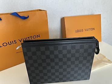 Louis Vuitton Damier Graphite kişilər üçün sənəd/klatç çantası - — 1