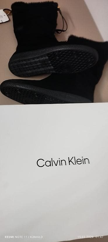 qadın çəkmələri: Qadın qış çəkməsi – qara rəng - Material: tüklü (saçaqlı effektli) üst — 9