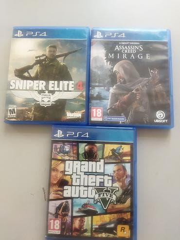 PS 4 oyun diskləri ideal vəziyyətdədirlər. Sniper Elite4 30 AZN GTA 5