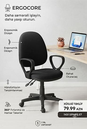 Ergocore ofis kreslosu - Erqonomik dizayn: bel dəstəyinə uyğun lalafo.az -da Ergocore ofis kreslosu - Erqonomik dizayn: bel dəstəyinə uyğun
