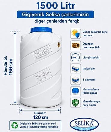 Bak, Plastik, 1500 l l, Yeni, Ünvandan götürmə, Ödənişli çatdırılma, Rayonlara çatdırılma lalafo.az -da Bak, Plastik, 1500 l l, Yeni, Ünvandan götürmə, Ödənişli çatdırılma, Rayonlara çatdırılma