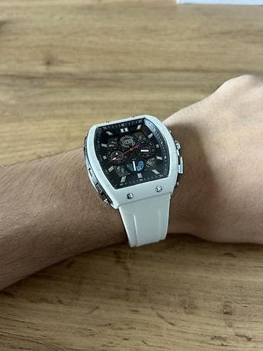 richard mile: Ağ qayışlı kişi qol saatı – idman və gündəlik üslub üçün Richard — 2