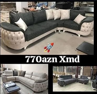 bag desti: Künc divan dəsti - Model: Künc formasında, yumru qollar və düyməli — 1