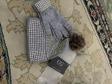 papaq sekilleri: Qış aksesuarları dəstləri və saç lentləri 1) Michael Kors şarf və — 3