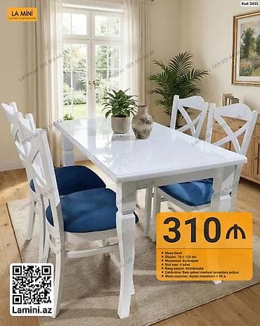 balkon stul: Masa dəsti – La Mini (Kod: 3435) - Komplekt: Masa + 4 ədəd stul - — 1