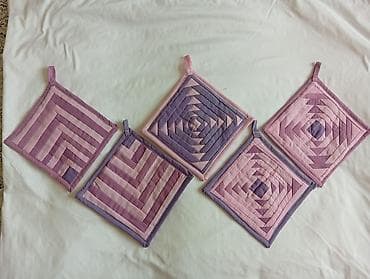 Patchwork mətbəx tutacaqları – kvadrat formalı, asma ilgəkli. - — 2