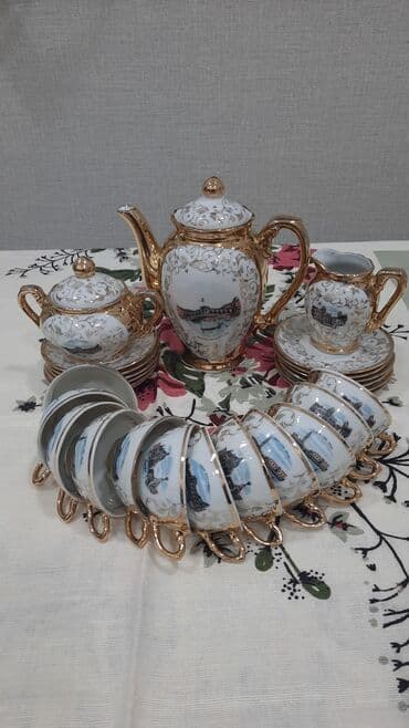 фольксваген джетта 1 6: Qəhvə dəsti, rəng - Qızılı, Farfor, 12 nəfərlik, Almaniya — 1