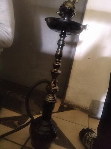 Nərgilə dəsti - Klassik dizaynlı, şüşə kolba və metal gövdə - Tək