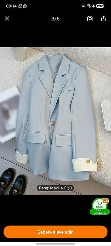 uzun kurtka: Təzə. boyuk geldiyi ucun satiram. razmer m 32 azn e alinib 17 azn e — 2