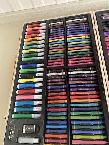 набор юного художника: Rəssamlıq və yaradıcı dəst – taxta çamadan qutuda Geniş komplekt: - — 5