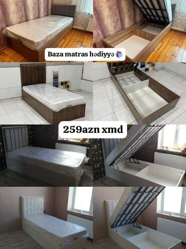 Yeni, Təknəfərlik çarpayı, Bazalı, Matras ilə, Siyirməsiz