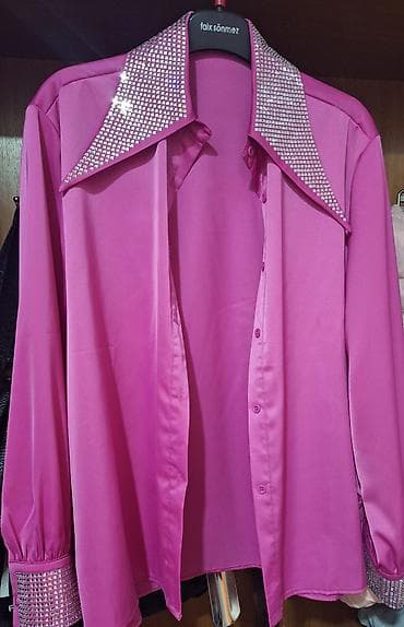 uzun corab: Məhsul: Qadın köynəyi - Rəng: Parlaq çəhrayı (fuşya tonunda) - Parça — 1