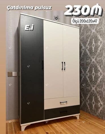 paltar şkafı qiyməti: Yeni, Düz dolab, Qarderob, paltar dolabı — 1