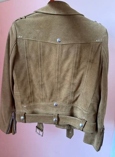 i̇şgüzar kişi gödəkçəsi: The Kooples qadın gödəkçə – süet görünümlü, dəri effektli biker model — 3