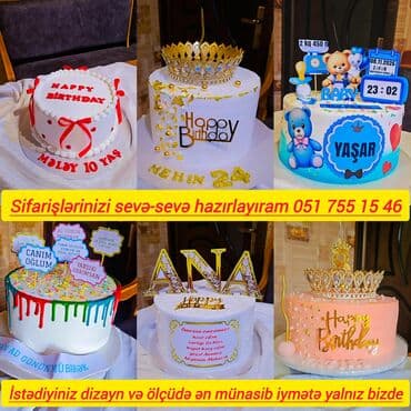 Müxtəlif dizaynda tortlar hazırlanır! - Ad günü, uşaqlar üçün “baby”