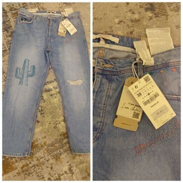 şalvar ölçüləri: Zara boyfit Yeni etiketi üzerinde Zara Mango Bershka Stradivarius — 1