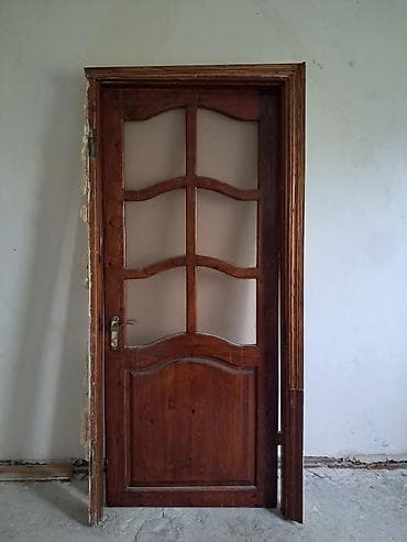 hamam ara kesmeleri: Taxta otaq qapıları dəsti - Material: tam ağac (təbii teksturalı — 3