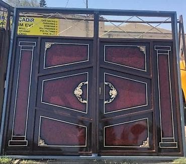 demir qutu profil: Dəmir Həyət darvazası, Mexaniki, Şəbəkə ilə, rəng - Qəhvəyi, Kredit yoxdur — 2