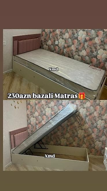 Yeni, Təknəfərlik çarpayı, Bazalı, Matras ilə, Siyirməsiz