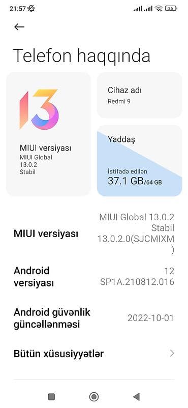 barter android: Redmi 9 Prime, 64 GB, rəng - Göy, Barmaq izi — 7