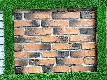 Dekorativ kərpic panelləri və süni ot çərçivə - Material: yüksək