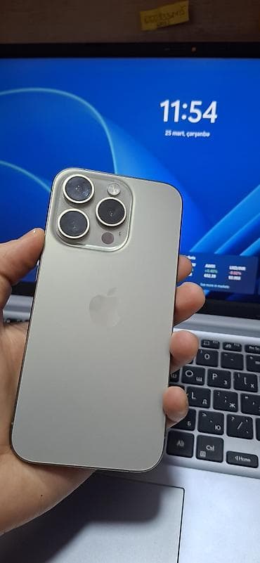 IPhone 15 Pro, 128 GB, Gümüşü, Face ID