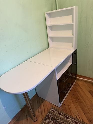 komputer stollari: Oval masa, Siyirməli, Polkalı, Parlaq laminat — 2